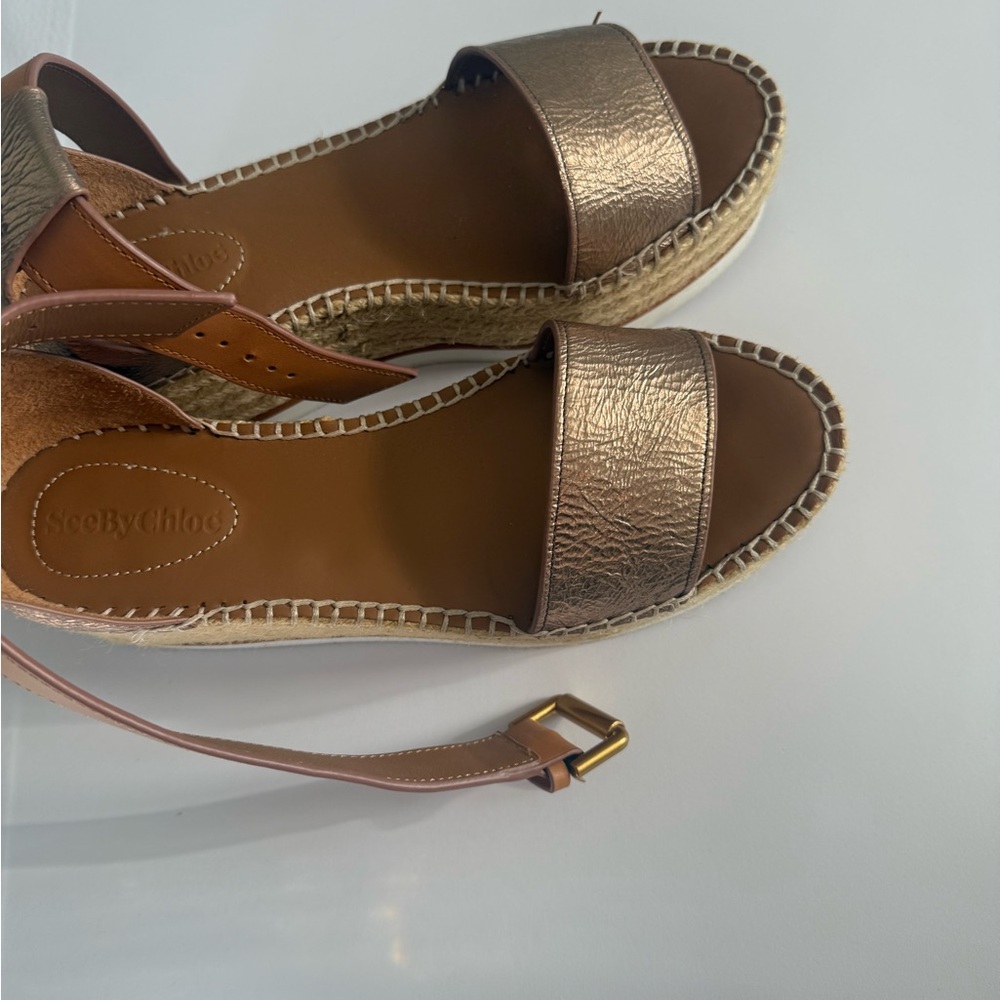See By Chloe Metallic Brown Espadrilles